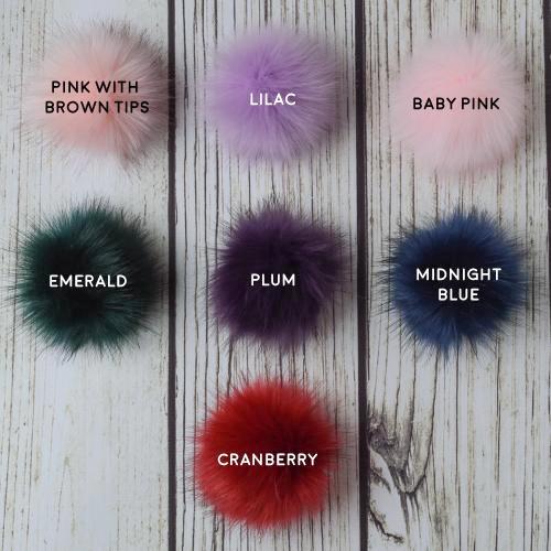 Extra Large Faux Fur Pom Poms with Snap – Serial Knitters Yarn Shop